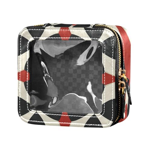 Malteserkreuz-Manuskript transparente kleine Make-up-Tasche für Geldbörse, Reise-Kulturbeutel, Kosmetiktasche für Damen von Amooorous