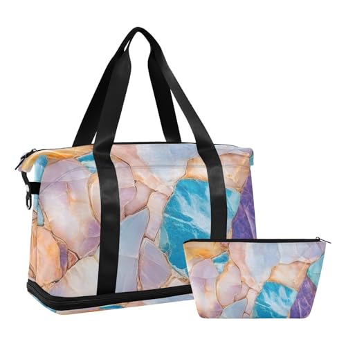 Marble Stones Simple Minimalist Travel Tote Gym Bag Weekender Overnight Bag with Toiletry Bag for Trekking Multifunctional, Marmorsteine, schlicht, minimalistisch, 1 size Marble Stones Simple Minimalist Travel Tote Gym Bag Weekender Overnight Bag with Toiletry Bag for Trekking Multifunctional, Marmorsteine, schlicht, minimalistisch, 1 size von Amooorous