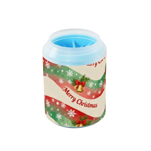 Merry Christmas Golden Bells Tragbare Hunde-Fußreiniger-Tasse, Silikonbürste, weich, unverzichtbar für alle Haustierbesitzer, geeignet für kleine, mittelgroße und große Hunderassen, Limpiador de patas Merry Christmas Golden Bells Tragbare Hunde-Fußreiniger-Tasse, Silikonbürste, weich, unverzichtbar für alle Haustierbesitzer, geeignet für kleine, mittelgroße und große Hunderassen, Limpiador de patas von Amooorous
