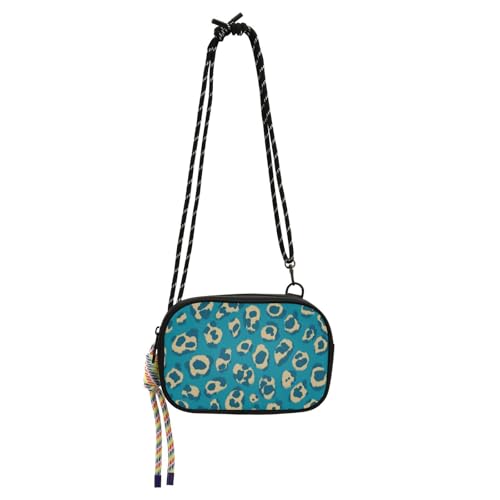 Mini-Crossbody-Tasche für Herren, Leopardenmuster, wasserdicht, mit Kreditkartenfächern, Schultertasche, Einkaufstasche, Bolso de mano para mujer von Amooorous
