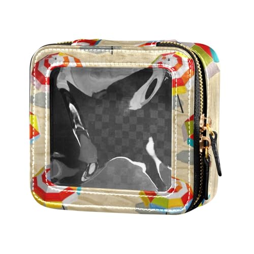 Mini-Make-up-Tasche mit Cartoon-Motiv, für Sommer, Strand, Kulturtasche, Kosmetik-Organizer für Reisen von Amooorous