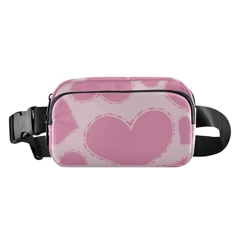 Modische Bauchtasche für Damen und Herren, Mini-Crossbody-Sporttasche mit verstellbarem Riemen, für Reisen, Einkaufen, Laufen, Pfirsichherz, 1 size von Amooorous