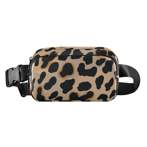 Modische Bauchtasche für Herren und Damen, Leopardenmuster, Mini-Crossbody-Pass-Tasche mit verstellbarem Gurt, für Reisen, Urlaub, Laufen, Braun, braunes leopardenmuster, 1 size von Amooorous