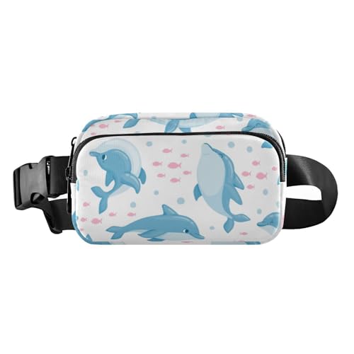 Modische Bauchtasche mit Cartoon-Blauwal-Motiv, für Damen und Herren, wasserabweisend, Umhängetasche mit verstellbarem Gurt für Reisen, Fitnessstudio, Arbeit, Cartoon-Blauwal, 1 size von Amooorous