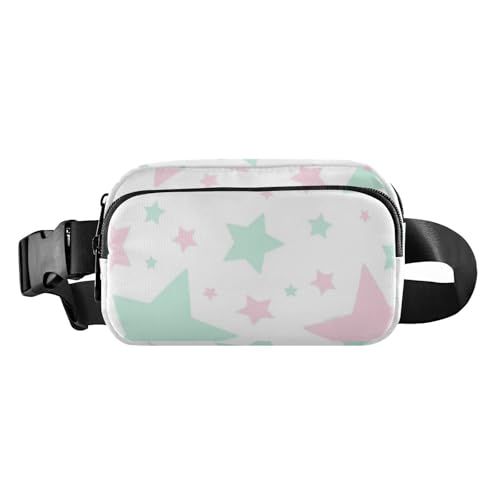 Modische Crossbody-Tasche für Damen und Herren, wasserdicht, mit verstellbarem Riemen, für Reisen, Einkaufen, Laufen, Pfirsichgrün, Pfirsichgrüner Stern, 1 size von Amooorous