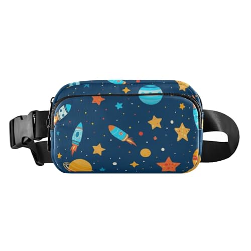 Modische Gürteltasche mit Cartoon-Motiv, Motiv: Weltraum, Galaxie, für Männer und Frauen, kleine Schultertasche, Reisezubehör mit verstellbarem Riemen für Reisen, Fitnessstudio, Arbeit, Bunte von Amooorous