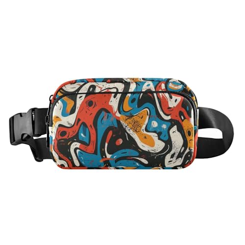 Modische Hüfttasche mit abstrakter Textur, für Herren und Damen, Mini-Crossbody-Tasche, Anti-Diebstahl-Hüfttasche mit verstellbarem Gurt, für Radfahren, Wandern, Fitnessstudio, abstrakte Textur, von Amooorous