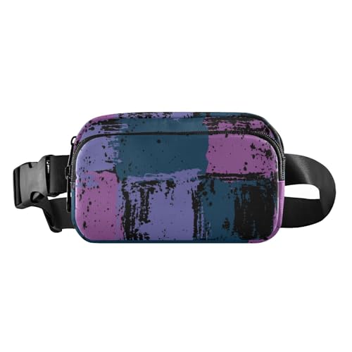 Modische Hüfttasche mit buntem Farbblock-Design, für Damen und Herren, wasserdicht, Crossbody-Sporttasche mit verstellbarem Riemen, für Reisen, Einkaufen, Laufen, buntes Farbblock-Design, Neon-Stil, 1 von Amooorous