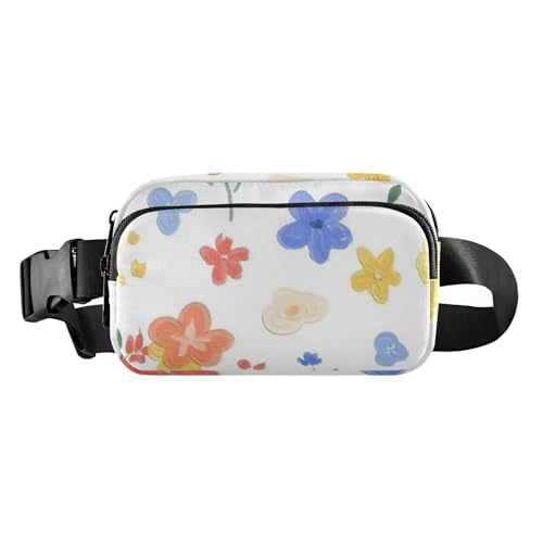 Modische Umhängetasche für Damen und Herren, modisch, mit verstellbarem Riemen, für Einkaufen, Sport, Arbeit, Weiß, Weiße frische süße kleine Blume, 1 size von Amooorous