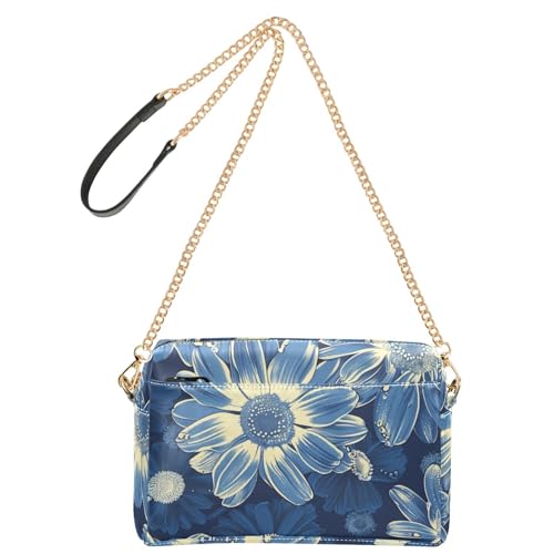 Modische Umhängetasche mit Gänseblümchen-Motiv für Damen, veganes Leder, lässige Geldbörsen, wasserdicht, Damen-Schulterhandtaschen von Amooorous