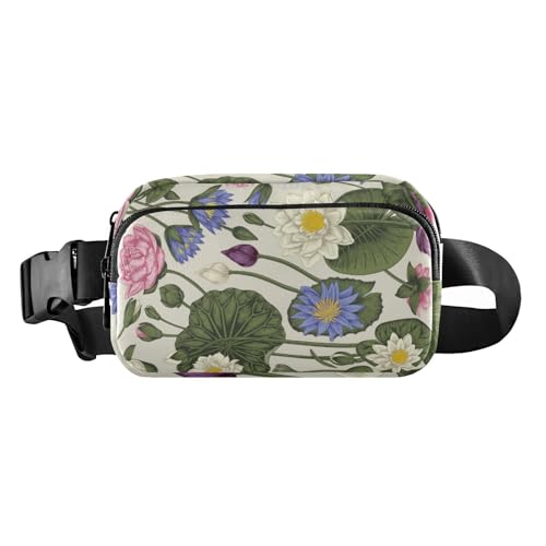 Modische Umhängetasche mit buntem Pfirsich-Blumenmuster, für Damen und Herren, wasserabweisend, mit verstellbarem Riemen für Reisen, Urlaub, Laufen, Bunte Pfirsich-Vintage-Blume, 1 size von Amooorous