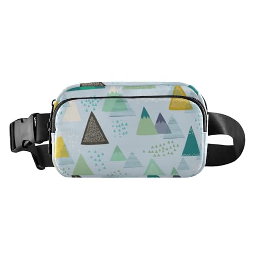 Modische Umhängetasche mit geometrischem Dreiecksmuster, Hüfttasche für Damen und Herren, Mini-Crossbody-Sporttasche mit verstellbarem Riemen für Workout, Laufen, Wandern, Geometrische Dreiecksmuster, von Amooorous