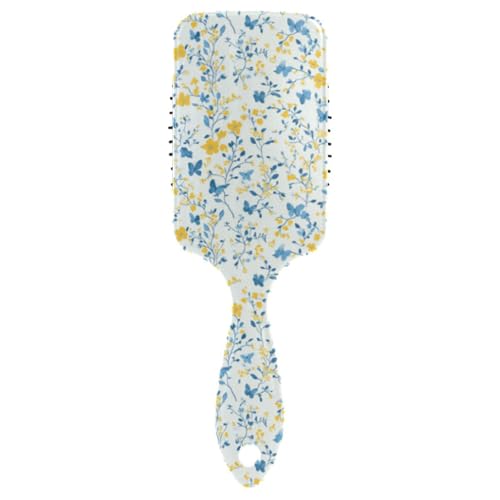 Multismall Flowers Butterflies Yellow and Light Blue anti static hairbrush for women Designed scalp massager for long hair with Ergonomic handle cepillo para cabello rizado Multismall Flowers Butterflies Yellow and Light Blue anti static hairbrush for women Designed scalp massager for long hair with Ergonomic handle cepillo para cabello rizado von Amooorous