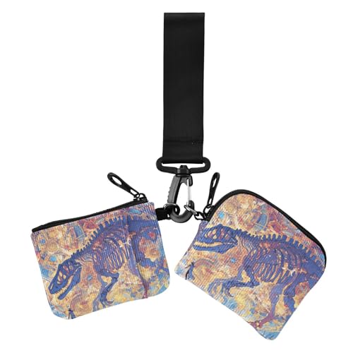 Mysterious Summons Of A White Dinosaurier Skelett Damen Geldbörsen Kartenetuis Niedlich Mode Damen Geld Organizer mit Reißverschlusstasche für Arbeit Reisen 2 Packungen, Geheimnisvolle Beschwörung von Amooorous