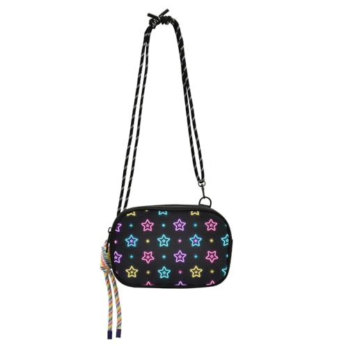 Neon-farbige Sterne, seitliche Geldbörse, Crossbody-Tasche für Damen, wasserdicht, mit verstellbarem Riemen, Seitentaschen, zum Einkaufen, Carteras de Mano para mujer von Amooorous
