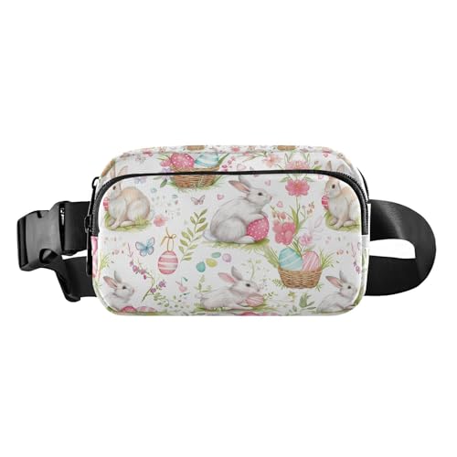 Niedliche Bauchtasche mit Cartoon-Motiv für Frühling und Ostern, Hasen, für Männer und Frauen, kleine Bauchtasche mit verstellbarem Gurt für Reisen, Fitnessstudio, Arbeit von Amooorous
