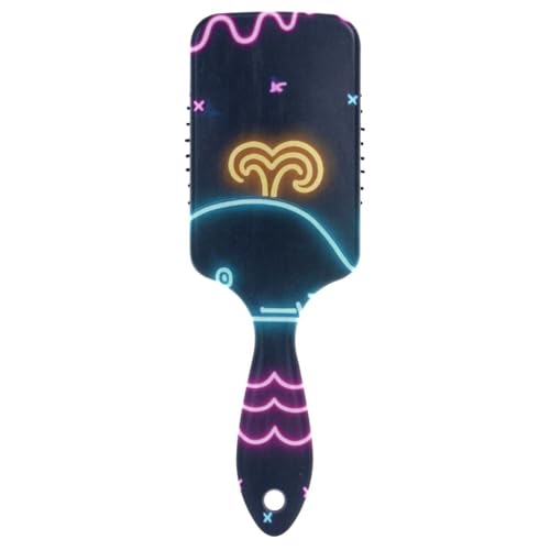 Niedliche Haarbürste für Herren, Neon-Wal-Wellen-Optik, Schwarz, für dünnes Haar, mit ergonomischem Griff, Cepillo para cabello de mujer von Amooorous