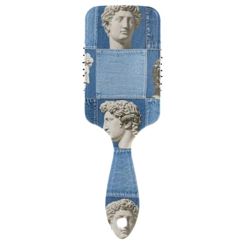 Niedliche Haarbürste für schwarze Frauen, abstraktes Porträt in Denimblau, Kopfhautmassage für dünnes Haar mit ergonomischem Griff, Cepillo para cabello rizado Niedliche Haarbürste für schwarze Frauen, abstraktes Porträt in Denimblau, Kopfhautmassage für dünnes Haar mit ergonomischem Griff, Cepillo para cabello rizado von Amooorous