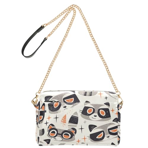 Niedliche Waschbär-Umhängetasche, schlicht, modisch, veganes Leder, für Damen, Umhängetasche, wasserdicht, Schultertasche für Reisen von Amooorous