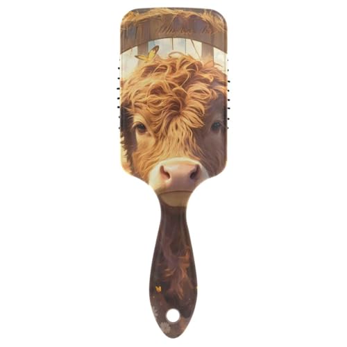 Niedliche antistatische Haarbürste mit Cartoon-Schottland-Kuh für Herren, Kopfmassagegerät für dünnes Haar mit ergonomischem Griff, Cepillo para cabello rizado Niedliche antistatische Haarbürste mit Cartoon-Schottland-Kuh für Herren, Kopfmassagegerät für dünnes Haar mit ergonomischem Griff, Cepillo para cabello rizado von Amooorous