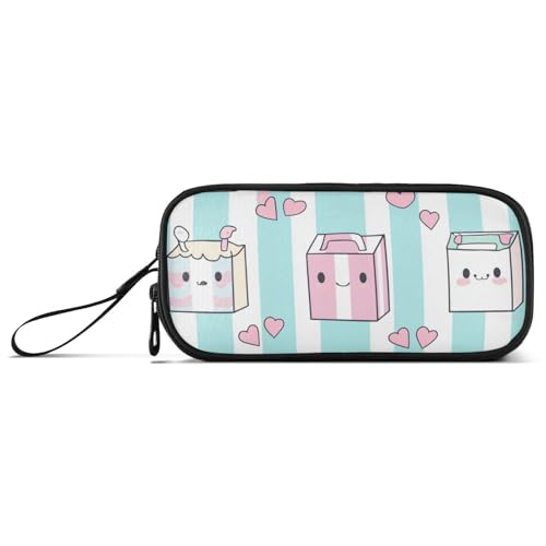 Niedliche bunte Getränkebox aus Nylon, großes Reißverschluss-Federmäppchen mit großem Fassungsvermögen, Federmäppchen für Mädchen, Schule, Schreibwaren für Lehrer von Amooorous