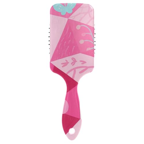 Niedliche rosa karierte Kirschblüten-freundliche Herren-Haarbürste, Massagebürste für glattes Haar mit ergonomischem Griff, Cepillo Anti-Frizz para cabello von Amooorous