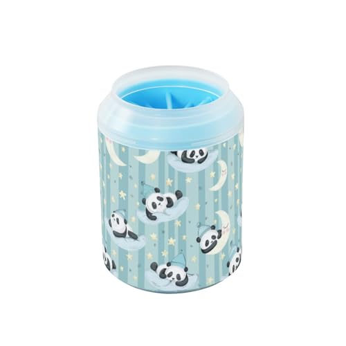 Niedlicher Cartoon-Pandas-Mondstreifen, tragbarer Hunde-Fußreiniger, Becher, weiche Silikonborsten, Haustierfüße, Reinigungsset für kleine, mittelgroße und große Rassen, Hunde/Katzen, lavadora de von Amooorous