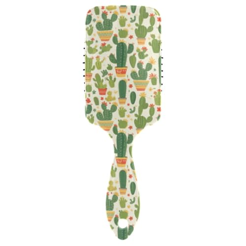 Niedlicher grüner Kaktuspflanze, niedlicher Kamm für schwarze Frauen, Kopfhautmassage für langes Haar, mit ergonomischem Griff, Cepillo para cabello rizado von Amooorous
