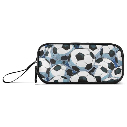 Niedliches Cartoon-Fußball-Federmäppchen aus Nylon, große Kapazität, Federmäppchen für Mädchen, Schreibwaren-Organizer für College-Frauen von Amooorous