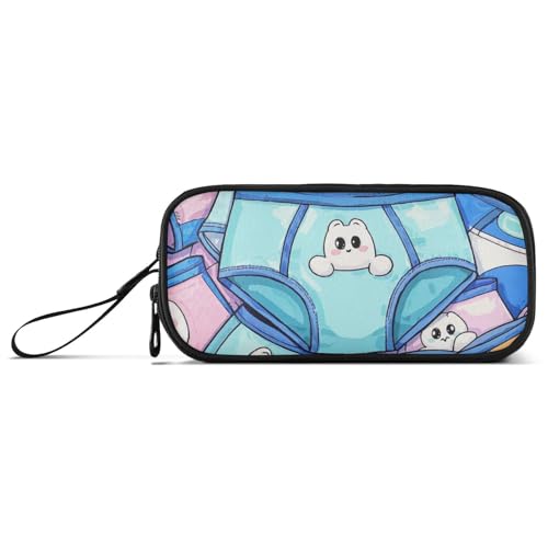 Niedliches Cartoon-Unterwäsche-Nylon-Bleistifttasche, hohe Kapazität, Federmäppchen, Schreibwaren-Tasche für elementare Teenager von Amooorous