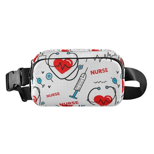 Nurse Elements Modische Hüfttasche für Herren und Damen, Mehrzweck-Umhängetasche, Anti-Diebstahl-Hüfttasche mit verstellbarem Gurt, für Radfahren, Wandern, Fitnessstudio von Amooorous