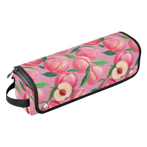 Ölgemälde Feeling Pink Pfirsich 2-in-1 Lockenstab Reiseetui und hitzebeständige Matte, große Kapazität, Glätteisen, Organizer für Glätteisen, Lockenstäbe, tragbar von Amooorous