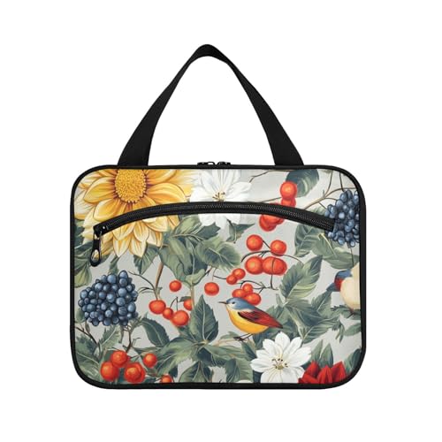 Ölgemälde Sense Retro Blume Maulbeere Hängetasche für Frauen mit Haken, Designermode Make-up-Taschen für Reisende, Kreuzfahrten, Bolso Para Maquillaje L von Amooorous