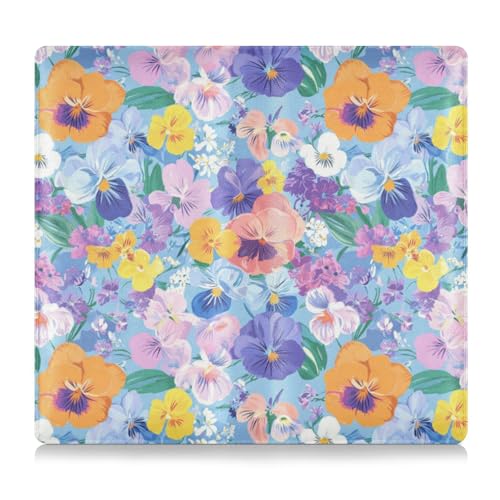 Ölgemälde mit Retro-Blumen in Blau Premium Leder Auto Registrierung und Versicherung Kartenhalter Brieftasche Zubehör Etui für wichtige Dokumente, Führerschein, Karten von Amooorous