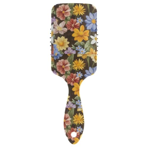 Ölgemälde mit bunten Retro-Blumen, sanfte Haarbürste für schwarze Frauen, Kopfhaut-Massagebürste für feines Haar mit ergonomischem Griff, cepillo para cabello de mujer Ölgemälde mit bunten Retro-Blumen, sanfte Haarbürste für schwarze Frauen, Kopfhaut-Massagebürste für feines Haar mit ergonomischem Griff, cepillo para cabello de mujer von Amooorous