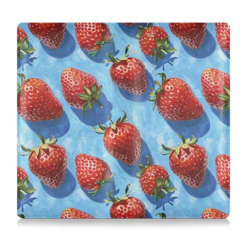 Ölgemälde mit roten Erdbeeren, Leder, Toursuit, Auto-Zulassungs- und Versicherungskartenhalter, Auto-LKW, Zubehörtasche für Fahrer, Autobesitzer, Anhänger, Motorrad, Boot von Amooorous