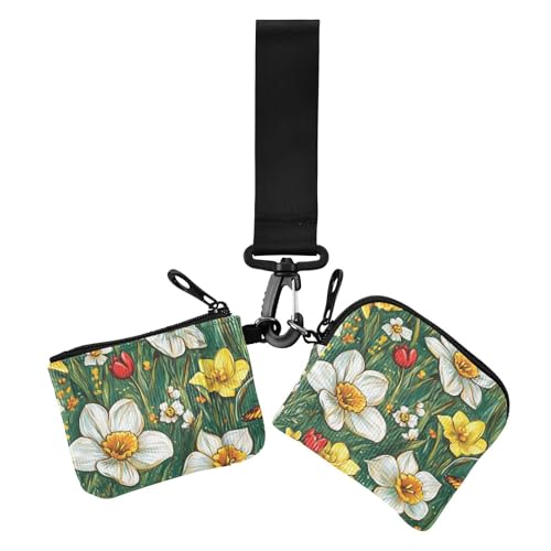 Ölgemälde mit weißen Gänseblümchen für Damen, doppelte Brieftaschen, Visitenkartenetui, kompakte Größe, Reißverschluss, Geldbörse, Münztasche mit Schlüsselanhänger, für Frauen, 2 Packungen, Ölgemälde Ölgemälde mit weißen Gänseblümchen für Damen, doppelte Brieftaschen, Visitenkartenetui, kompakte Größe, Reißverschluss, Geldbörse, Münztasche mit Schlüsselanhänger, für Frauen, 2 Packungen, Ölgemälde von Amooorous