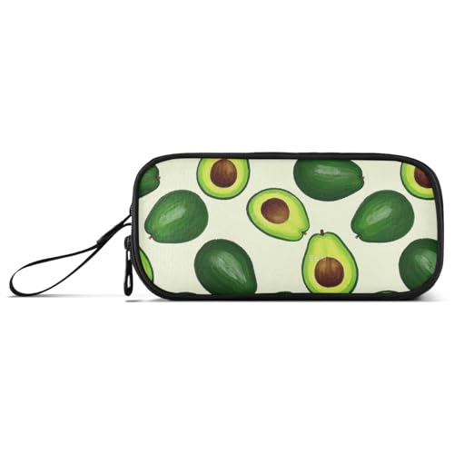 Oil on Green Avocado Nylon Mädchen Federmäppchen Hohe Kapazität Federmäppchen Organizer Schule Schreibwaren für Männer der Mittelschule von Amooorous