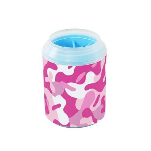 Old Style Adventure Pfirsich-Design, tragbarer Haustierpfoten-Reiniger-Becher mit weicher Silikonbürste, Haustier-Reinigungsset für kleine, mittelgroße und große Rassen, Hunde/Katzen, lavadora de von Amooorous