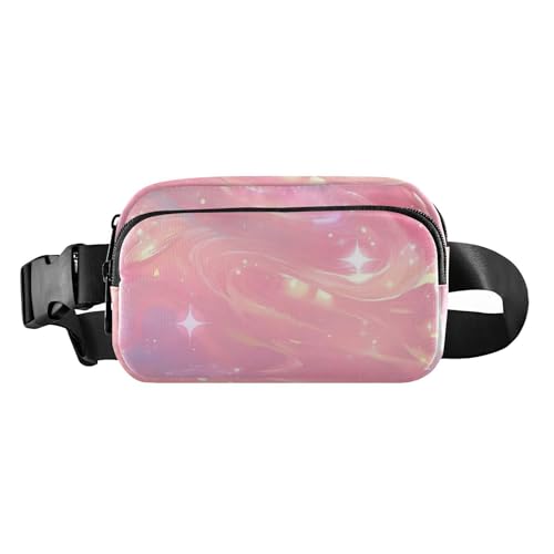 Peach Candy Star Fluid Stilvolle Crossbody-Tasche für Herren und Damen, Mehrzweck-Bauchtasche mit verstellbarem Riemen für Reisen, Laufen, Wandern, Peach Candy Star Fluid, 1 size von Amooorous
