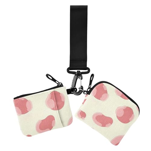 Peach Leopard Damen Geldbörsen Kartenetuis Slim Abnehmbare Kreditkarte Geldbörse Organizer mit Reißverschluss Münzfach für Damen 2 Packungen, Peach Leopard, 1 size, Casual von Amooorous