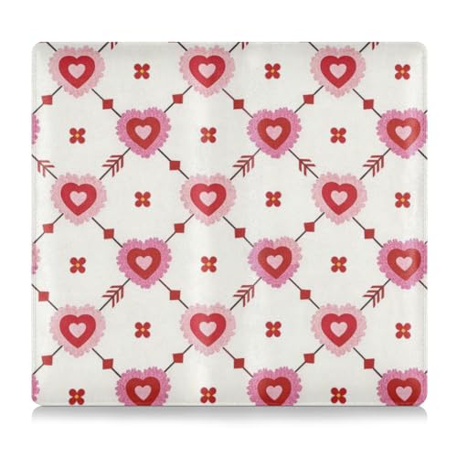 Pfeil Herz Blumenmuster Rot PU-Leder Auto Registrierung Versicherung & Ausweishalter Auto Handschuhfach Organizer für Dokumente, Karten, Führerschein von Amooorous