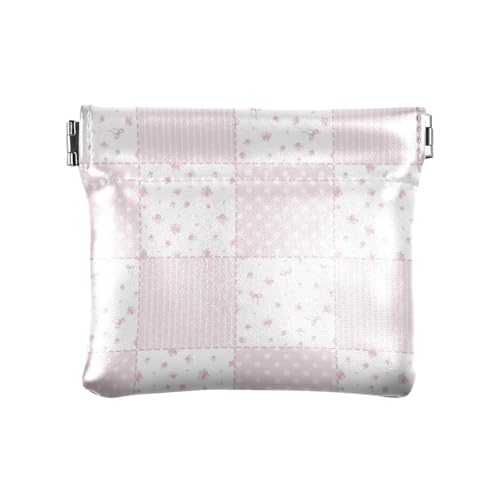Pfirsich und Weiß karierte Damen-Geldbörse aus Leder, einzigartige Make-up-Tasche, Wechselgeldbörse für Frauen, Pfirsich und weißes Karomuster, 1 size Pfirsich und Weiß karierte Damen-Geldbörse aus Leder, einzigartige Make-up-Tasche, Wechselgeldbörse für Frauen, Pfirsich und weißes Karomuster, 1 size von Amooorous