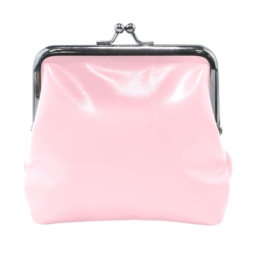 Pfirsichfarbene einfarbige Geldbörse für Damen und Herren, Leder, ausgefallene Make-up-Tasche, Wechselgeldbörse für Männer, Frauen, Reisen von Amooorous