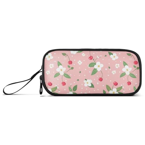 Pfirsichfrische zerkleinerte Blume, Nylon-Federmäppchen für Teenager, große Kapazität, Schulmäppchen, Schreibwaren-Tasche für Büro, Teenager, Mädchen von Amooorous