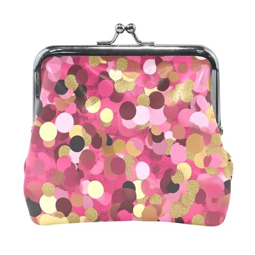 Pfirsichgoldfarbene Geldbörse aus Kunstleder mit künstlichem Glitzer, ausgefallene Tasche, Make-up-Tasche für Männer und Frauen von Amooorous