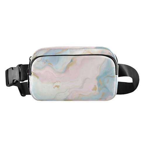 Pfirsichgrüne Marmor-Textur, stilvolle Umhängetasche, Hüfttasche für Damen und Herren, wasserabweisend, Gürteltasche, Reisebrieftasche mit verstellbarem Riemen für Einkaufen, Sport, Arbeit, von Amooorous