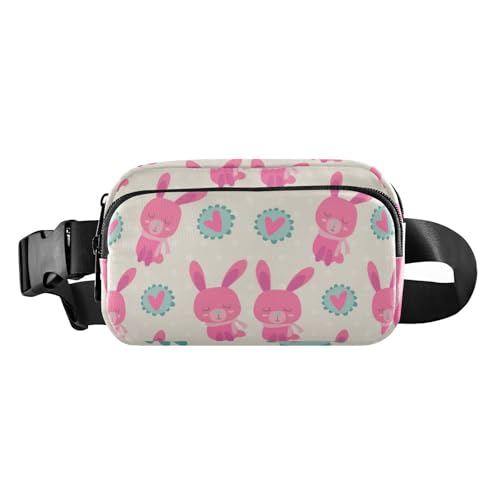 Pfirsichkarikatur Sleepy Bunny trendige Crossbody-Tasche für Männer und Frauen, große Kapazität, Schultertasche mit verstellbarem Gurt für Reisen, Urlaub, Laufen, Pfirsich-Cartoon-Schlafhase, 1 size von Amooorous