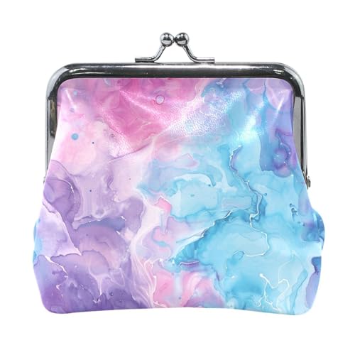 Pfirsichviolett blau türkis Aquarell abstraktes PU-Leder Kleingeldbörse ausgefallene Mini-Kosmetiktasche für Männer Frauen Reisen Pfirsichviolett blau türkis Aquarell abstraktes PU-Leder Kleingeldbörse ausgefallene Mini-Kosmetiktasche für Männer Frauen Reisen von Amooorous