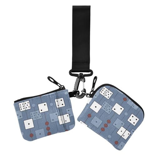 Pokerspiel Blau Damen Geldbörsen Kartenetuis Kleine Abnehmbare Visitenkartenhalter mit Reißverschlusstasche für den täglichen Gebrauch 2 Packungen, Pokerspiel Blau, 1 size, Casual von Amooorous